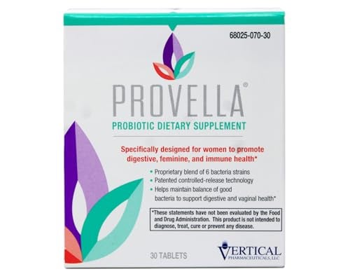 Provella Probiotic Dietary Supplement for Women Supports Digestive Feminine and Immune Health 30 Tablets - Image 1